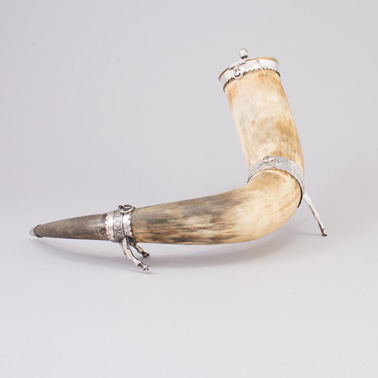 DRINKING HORN,  CW Troselius, Sthlm, 1831.