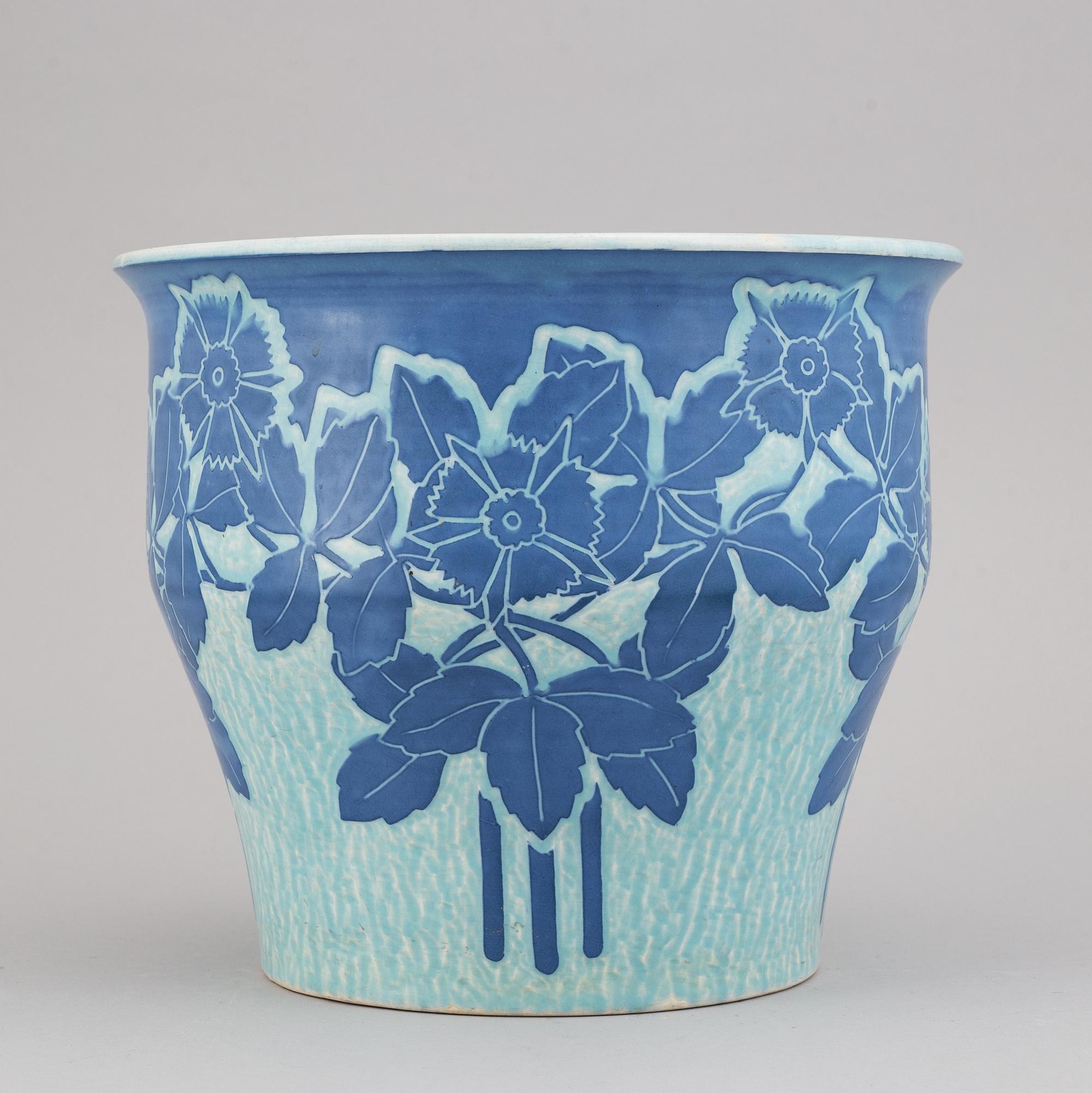 Josef Ekberg, a stoneware 'Sgraffito' vase, Gustavsberg 1915.
