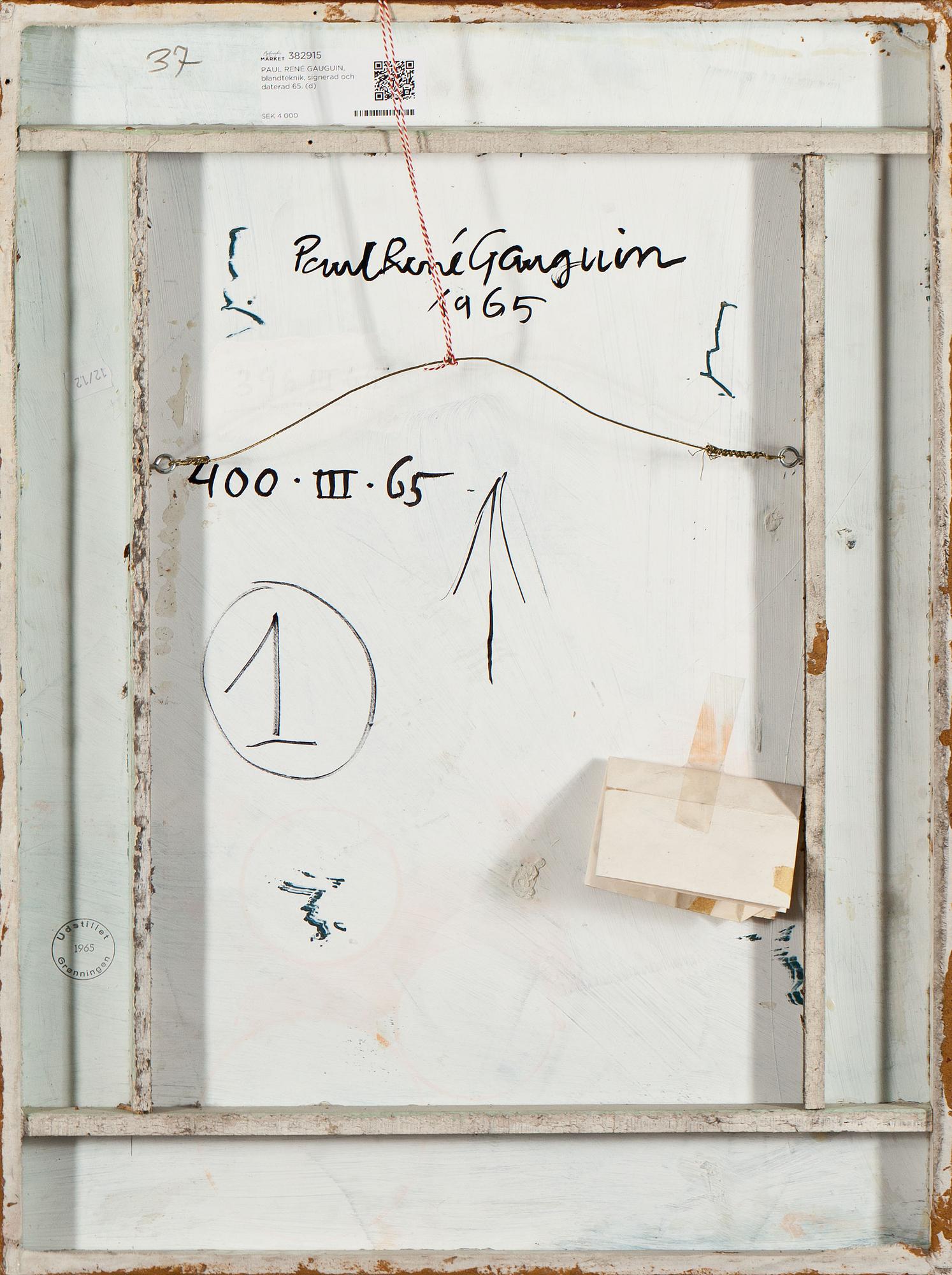 PAUL RENÉ GAUGUIN, blandteknik, signerad och daterad 65.