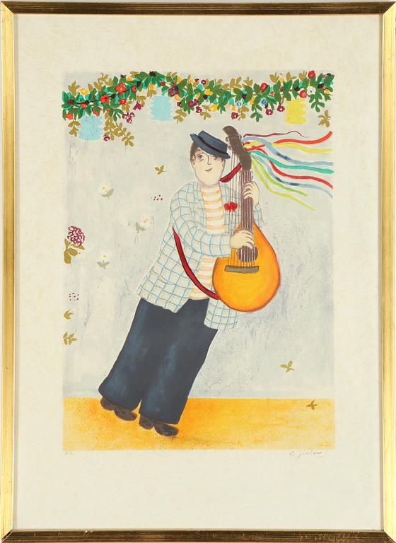 LENNART JIRLOW, färglitografi, signerad, HC-upplaga.