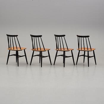STOLAR, 4 st, "Fanett", Ilmari Tapiovaara, Edsbyverken, formgiven 1958.