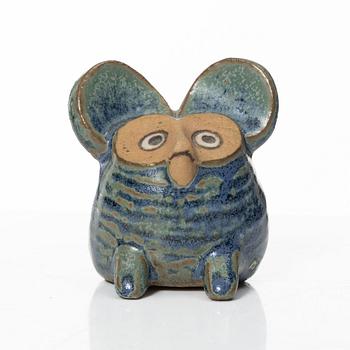 Lisa Larson, figurin, stengods, "Spökmusen" ur serien "Menageri", Gustavsberg.