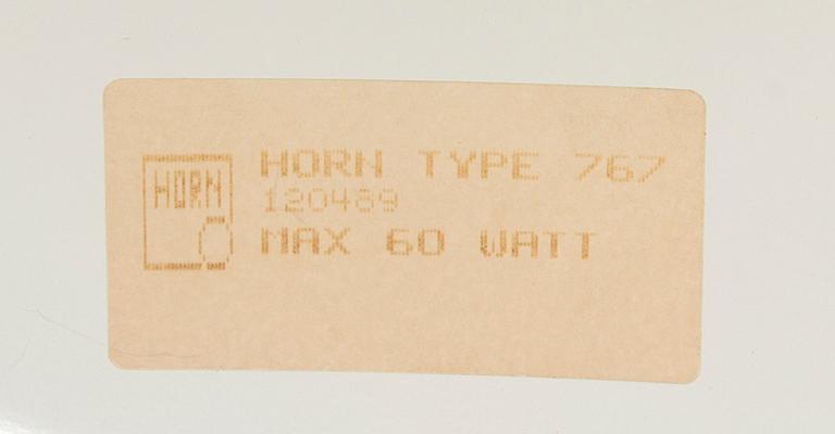 A ceiling lamp marked Horn later part of the 20th century.