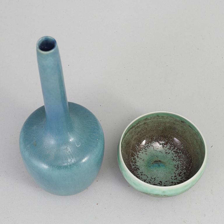 BERNDT FRIBERG, vas samt skål, Gustavsbergs studio.