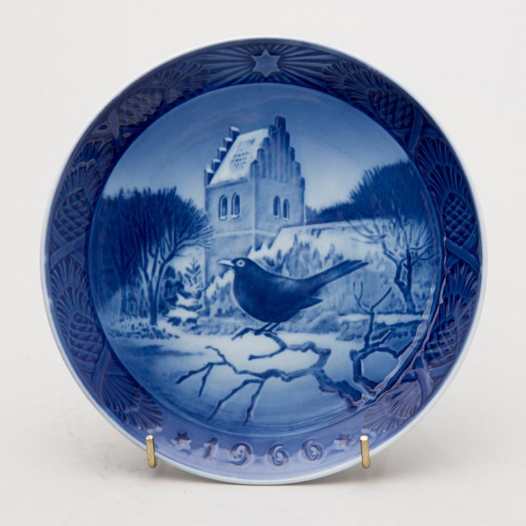 A set of 38 porcelain Christmas plates, Royal Copenhagen, Denmark, 1966 + 1973-2009.