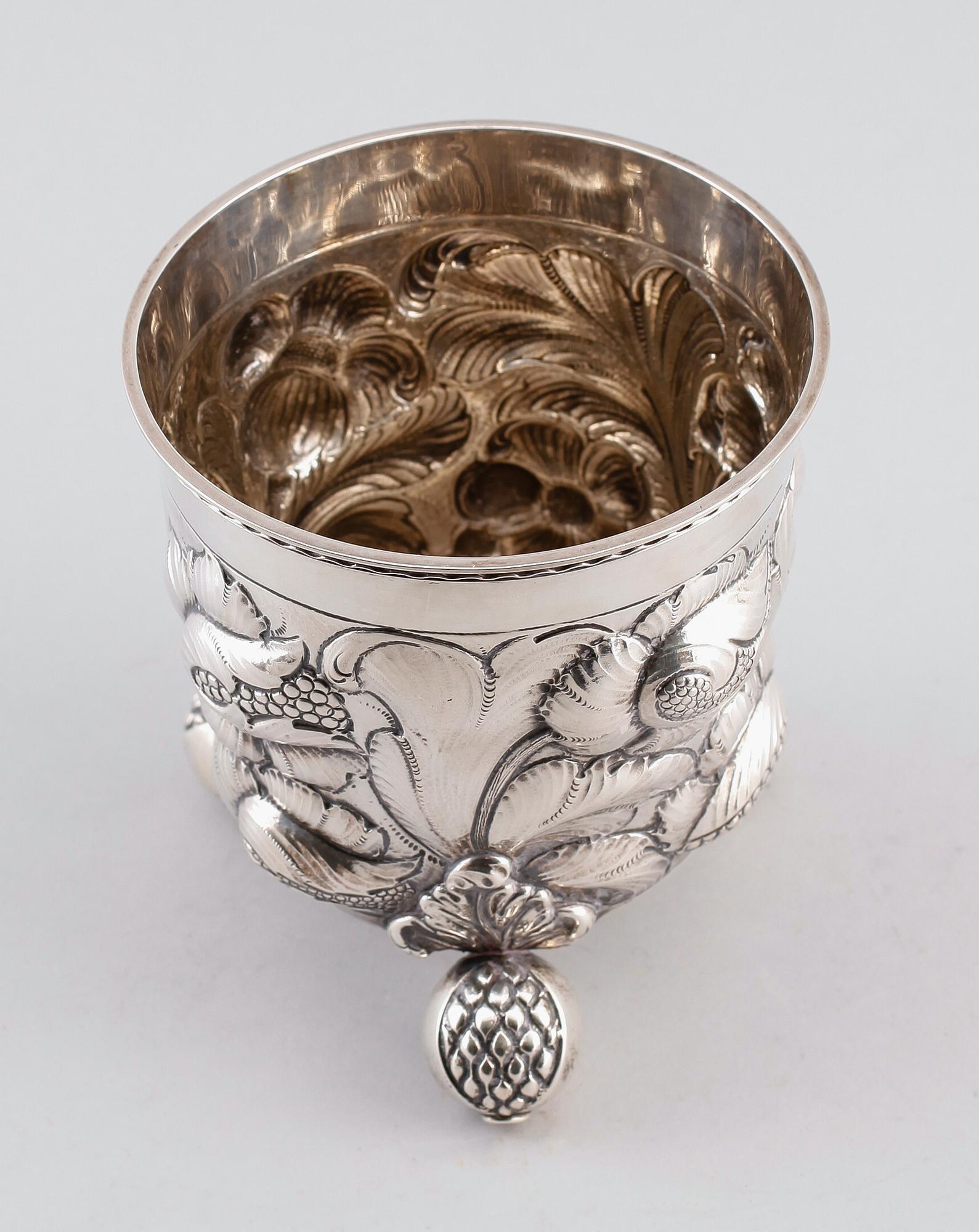 BÄGARE, silver 830, barockstil, möjligen Axel Salomonsen, Köpenhamn, 1900-talets mitt. Vikt ca 493 gram.