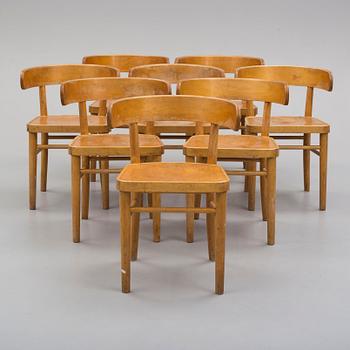 A set of 8 'WWII' chairs by Werner West, designed 1930.