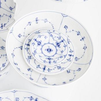 43 pieces of a "Musselmalet" porcelain service, Royal Copenhagen, Denmark.