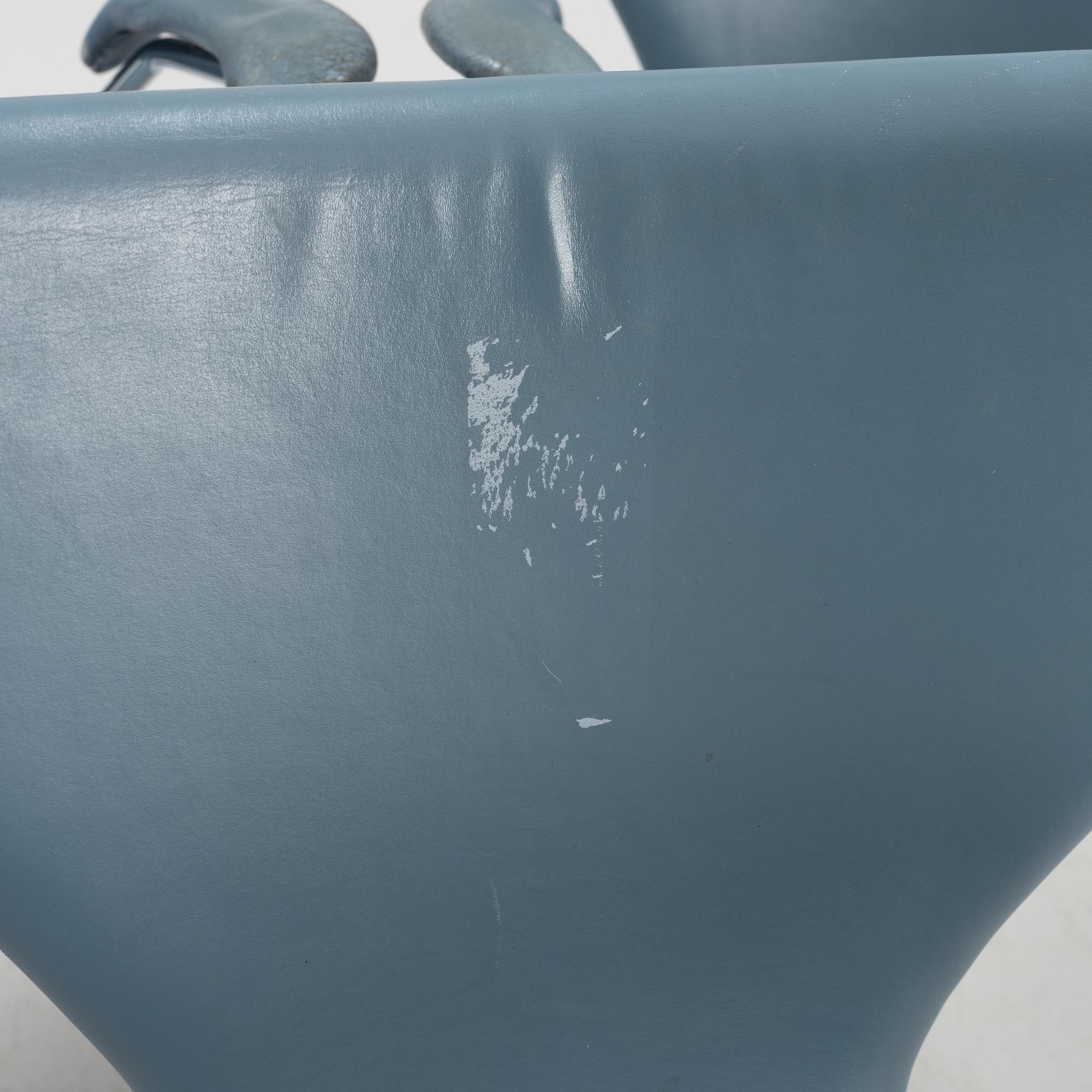 Arne Jacobsen, karmstolar, 5 st, "Sjuan", Fritz Hansen, Danmark, 1980-tal.