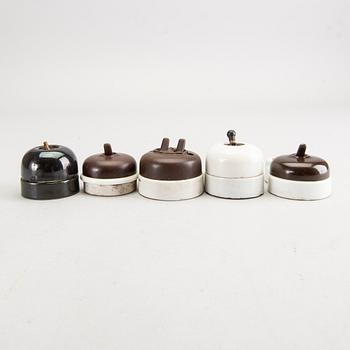 STRÖMBRYTARE, 23 st bland annat Lauritz Knudsen, Danmark, 1900-talets början.