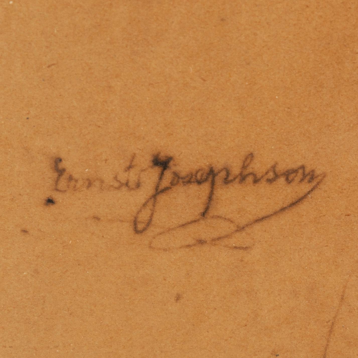 ERNST JOSEPHSON, Indian ink on paper, signed.