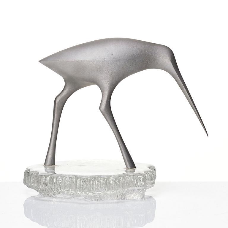 Tapio Wirkkala, an aluminium sculpture of a bird, 'Suokurppa' (Bog snipe), model 'TW 513', Kultakeskus Oy, Finland 1970s.