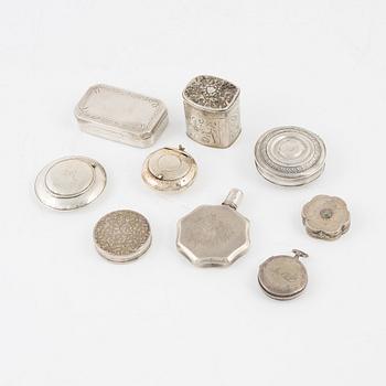 Dosor, 9 st, silver, 1800-1900-tal.