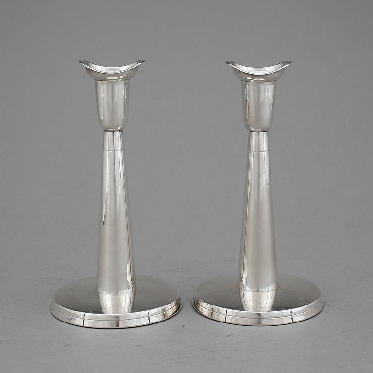LJUSSTAKAR, ett par, silver, Ceson, Göteborg, 1956.