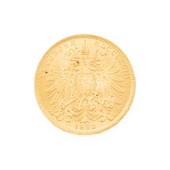 Gold coin, Austria-Hungary, 20 Corona, 1893.