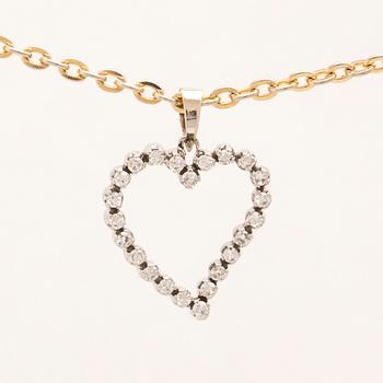 Pendant in 18K white gold with round single-cut diamonds.
