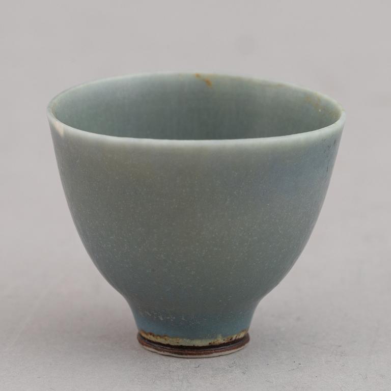Four miniature vases and bowl by Berndt Friberg, Gustavsberg, 1958-1972.
