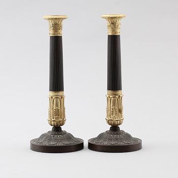 LJUSSTAKAR, 1 par, brons, 1800-talets andra hälft.