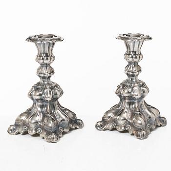 Candelsticks, a pair, silver, TESI, Gothenburg, 1959.