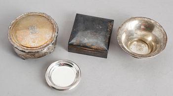 SILVERFÖREMÅL, 9 delar, 1900-tal.