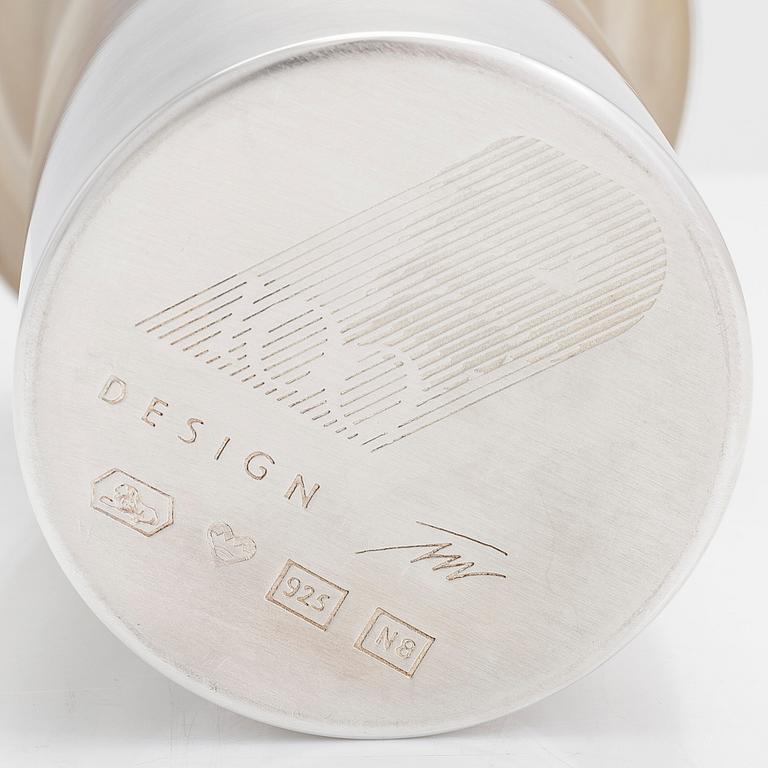 Tapio Wirkkala, a 'Growth' sterling silver vase, Kultakeskus Oy, Hämeenlinna 1990.