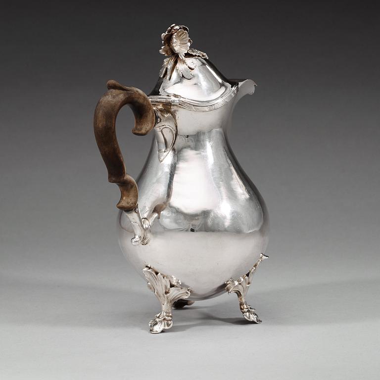 A Swedish 18th silver coffee-pot, Nils Grubb, Hudiksvall 1779.