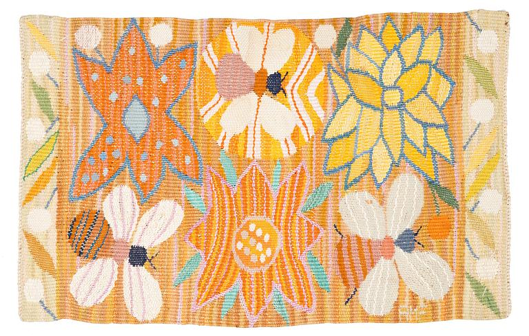 Ann-Mari Forsberg, född Lindbom, a textile, "Bilöpare", a tapestry variant, ca 31 x 49 cm, signed AMF.