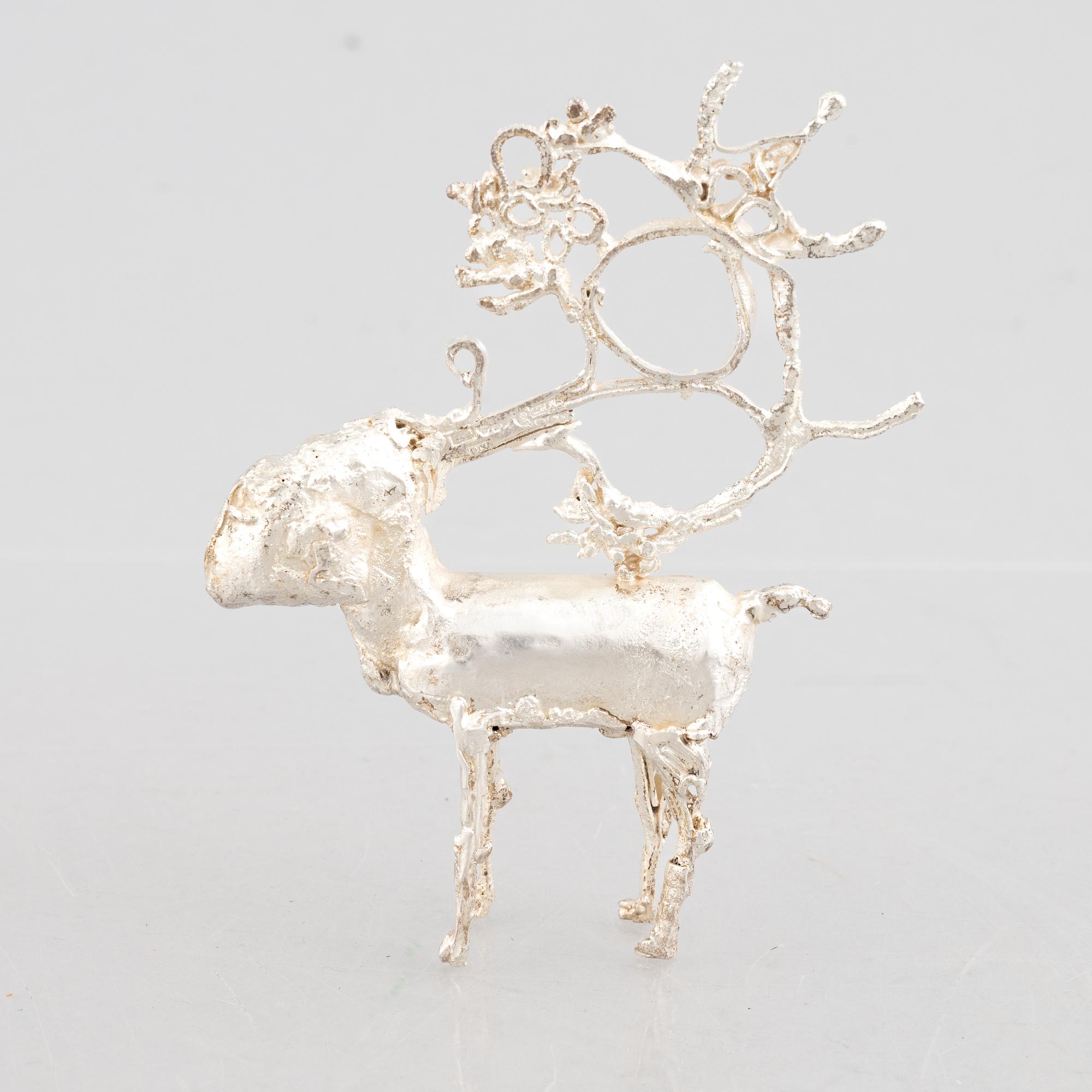A sterling silver sculpture, mark of Lars Arby, Gothenburg, Sweden 1982.