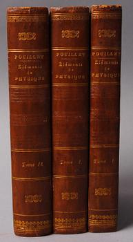 BÖCKER, 3 volymer, "Élémens de Physique et de Météorologie", M. Pouillet, Paris 1832.