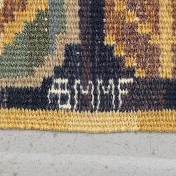 Märta Måås-Fjetterström,  a textile, "Medaljongerna", flat weave, ca 40 x 62 cm, signed AB MMF.