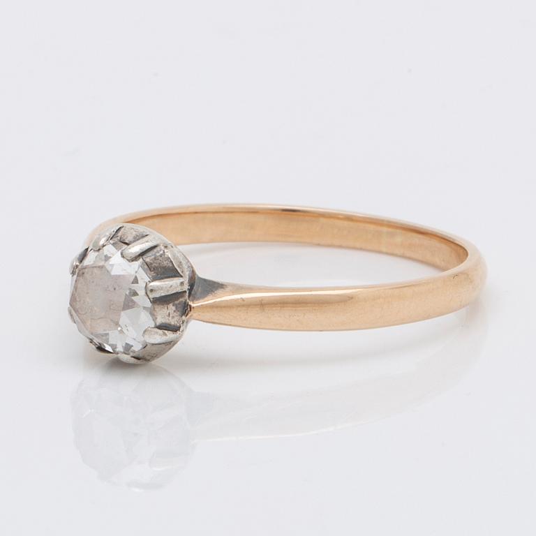 Ring 18K guld m 1 rosensten ca 0,40 ct.