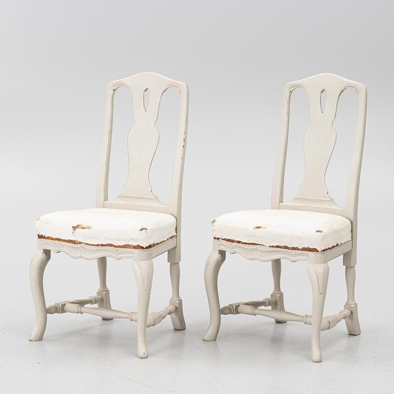 A pair of Rococo-style chairs, 20th century.