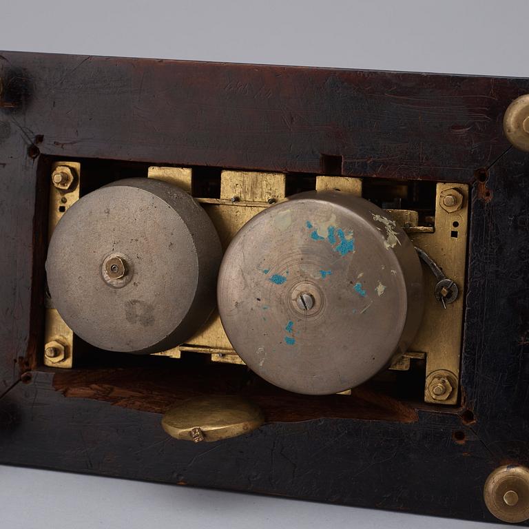 A rare gilt brass on ebonised base Lion Automaton figure clock, Augsburg circa 1630.
