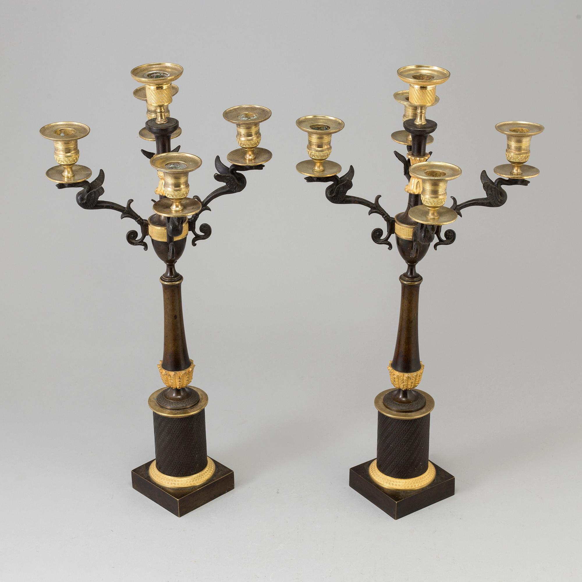 A PAIR OF CANDELABRA, empire-style, ca 1900.