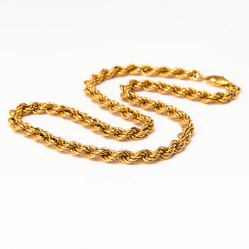 A 14K gold necklace.