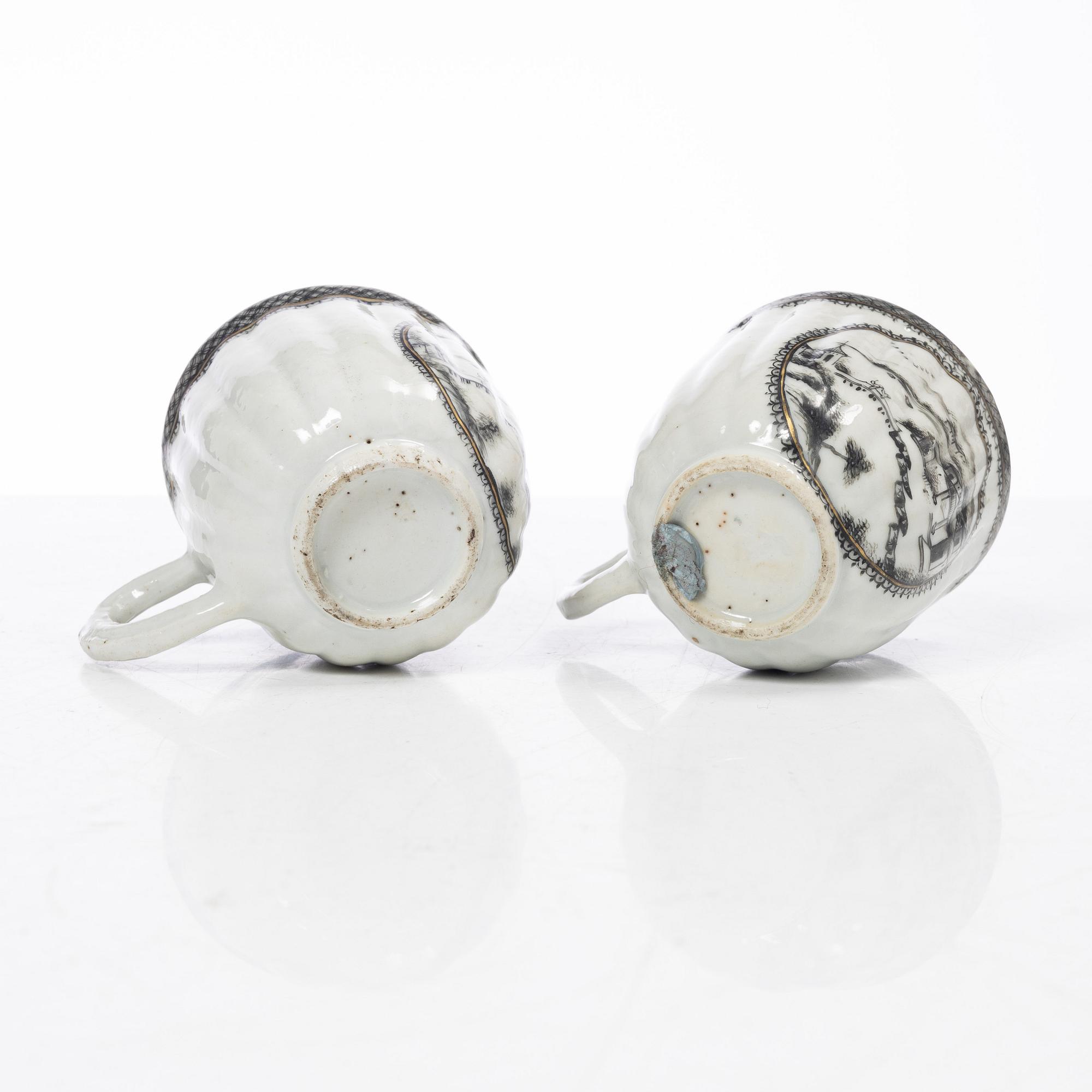 Thirteen porcelain cups, China, mostly 18th century.