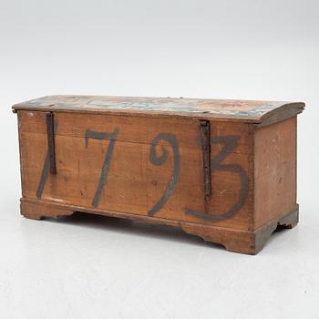 Chest, folk art, dated 1793.