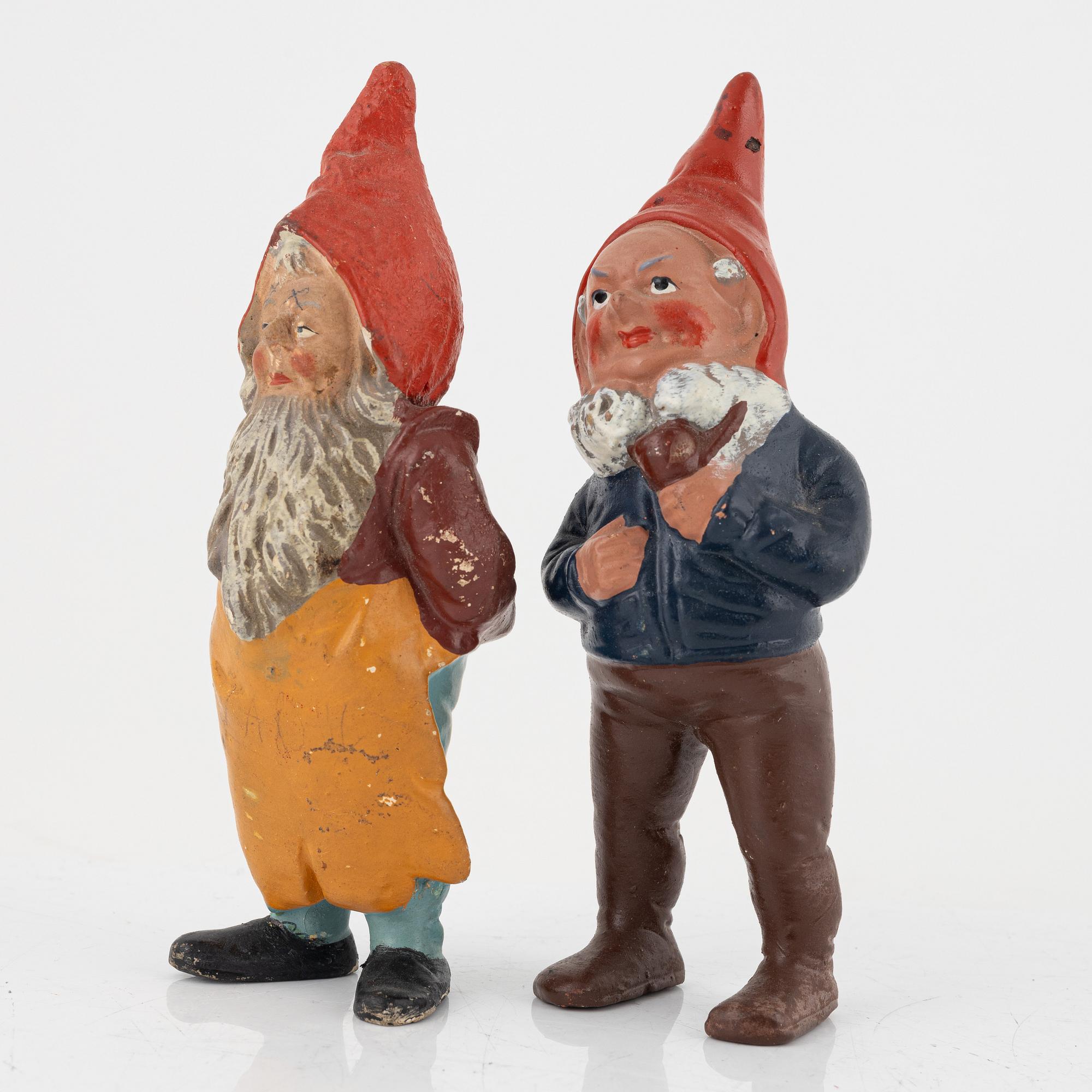 A group of seven gnomes, first half of the 20th Century.