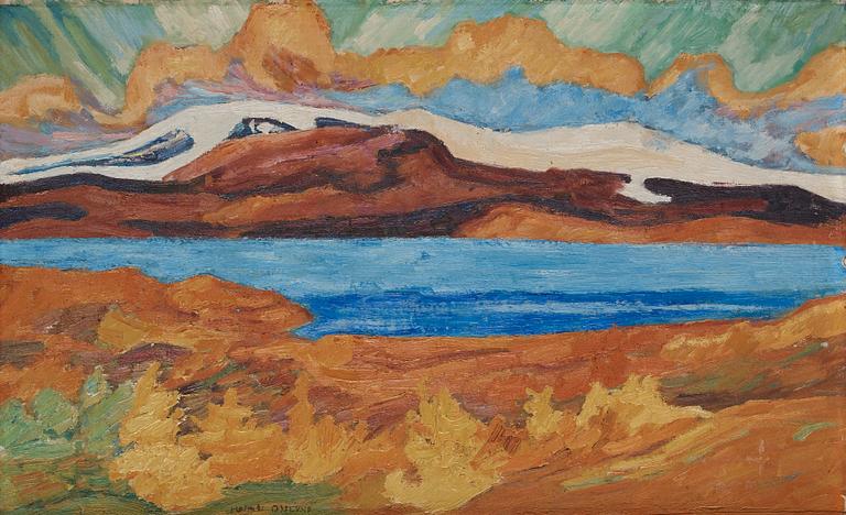 Helmer Osslund, "Torne Träsk om hösten" (Autumn scene from Lake Torneträsk/Duortnosjávri, Lapland, Sweden).