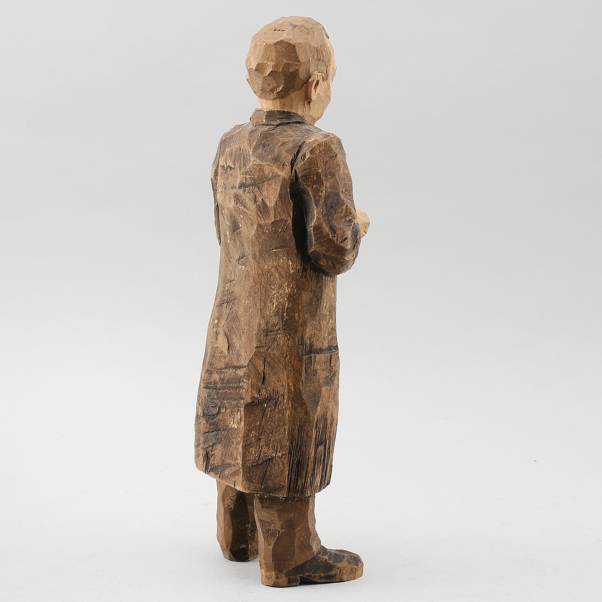 SKULPTUR, snidat trä, signerad Otto Jansson i blyerts.