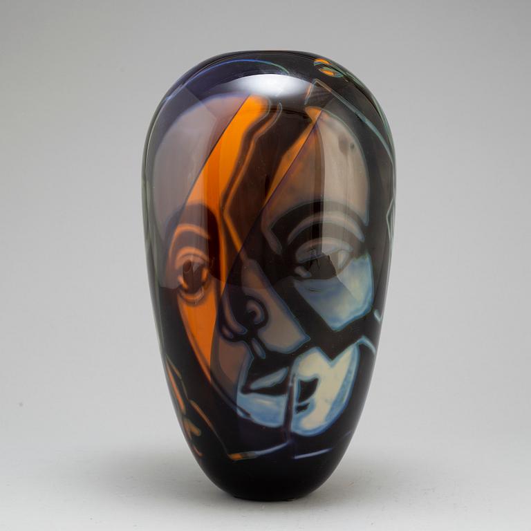 EVA ENGLUND, a 'graal' glass vase, Muraya 1990.