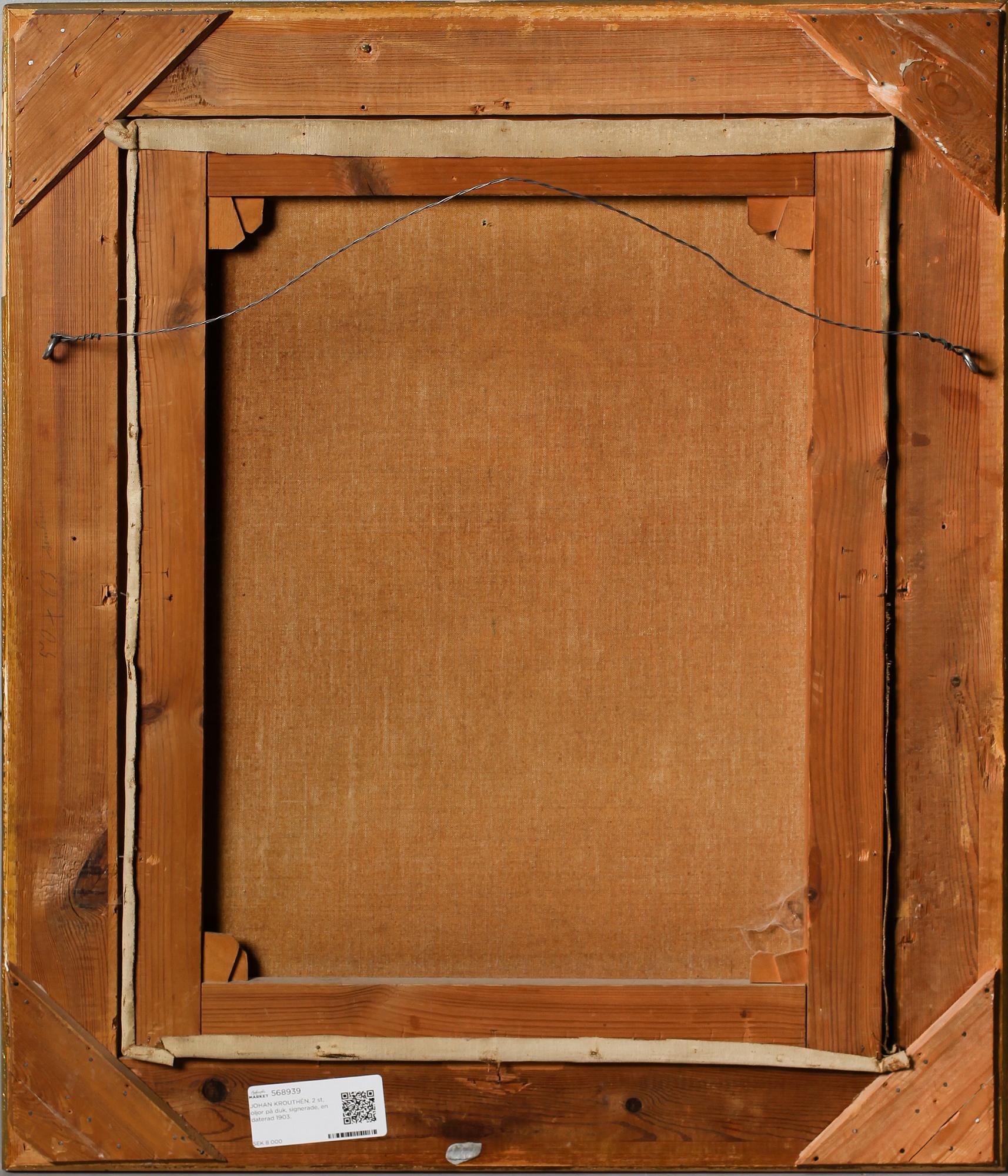 JOHAN KROUTHÉN, 2 st, oljor på duk, signerade, en daterad 1903.