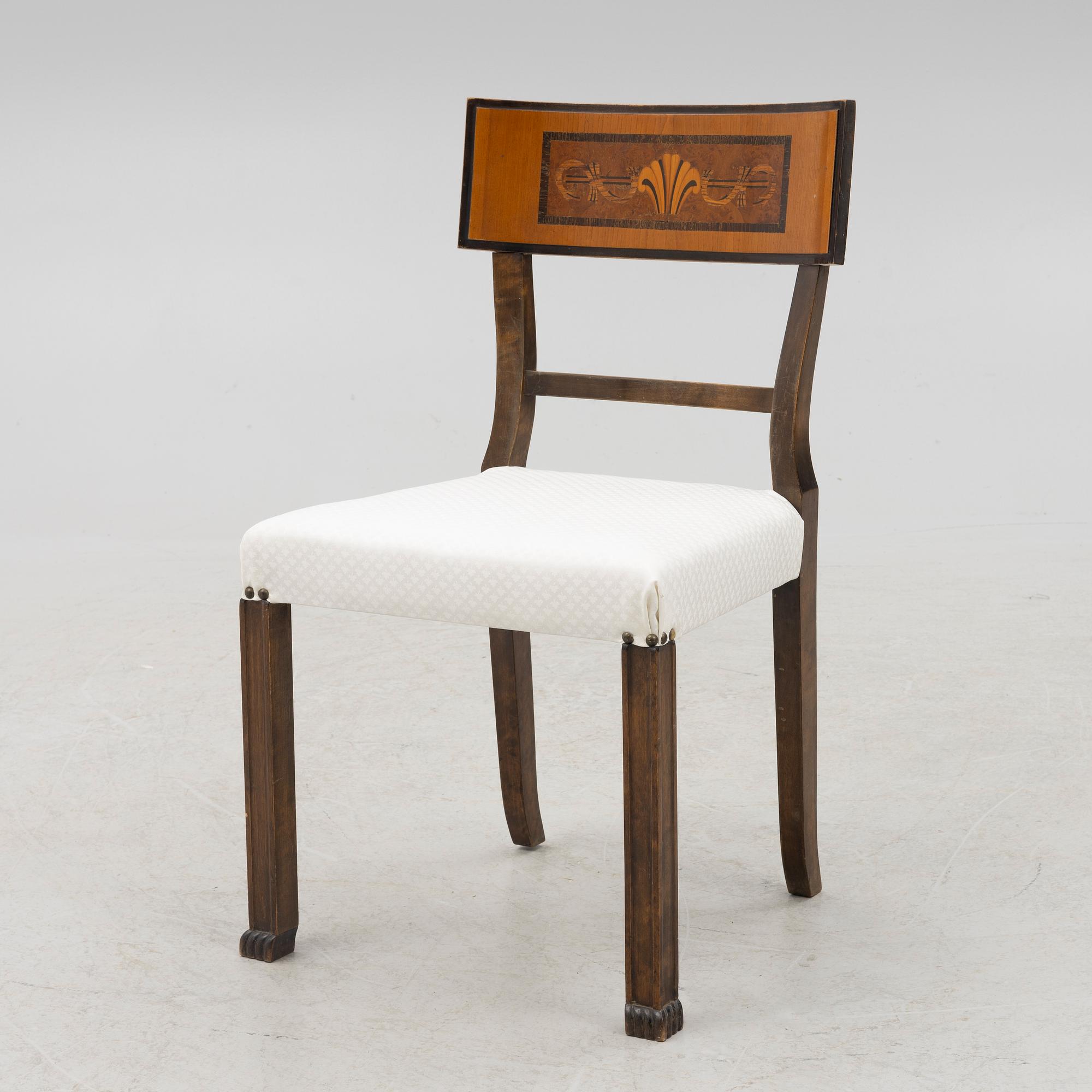 Four Swedish Grace chairs, Sweden, 1920's.