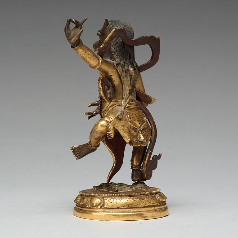 A Sino-Tibetan copper alloy of Rksavaktra Dakini, late 18th Century, circa 1800.