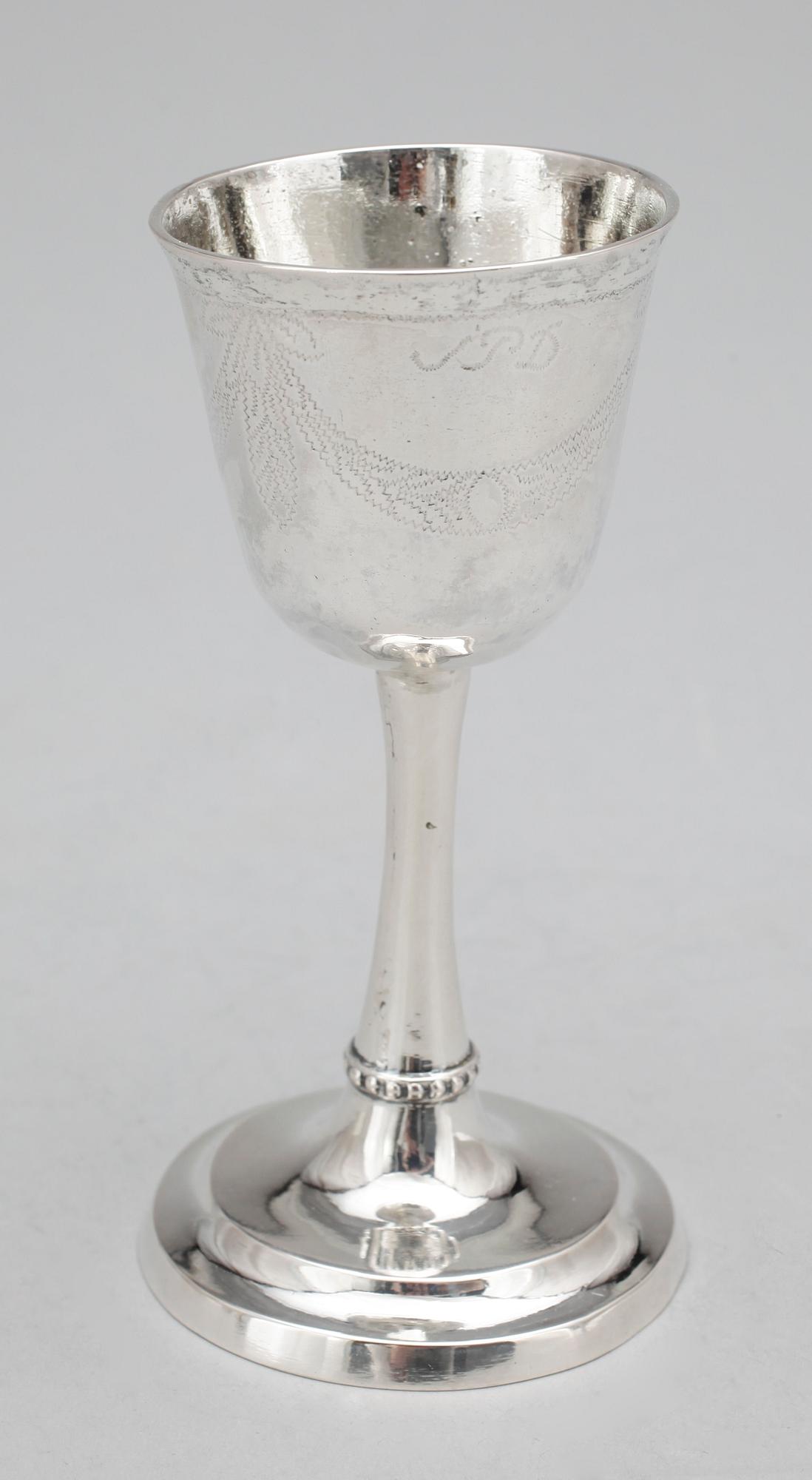 SUPKALK, silver, otydliga stämplar, 1792. Vikt ca 52 g.