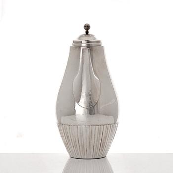 Johan Rohde, kaffeservis, 3 delar, "Kosmos" Georg Jensen, Köpenhamn 1945-77, sterling silver, design nr 45 A+D.