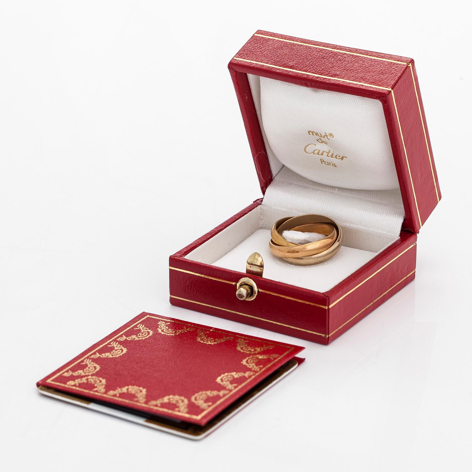 Cartier, an 18K 'Trinity' ring in three colours.
