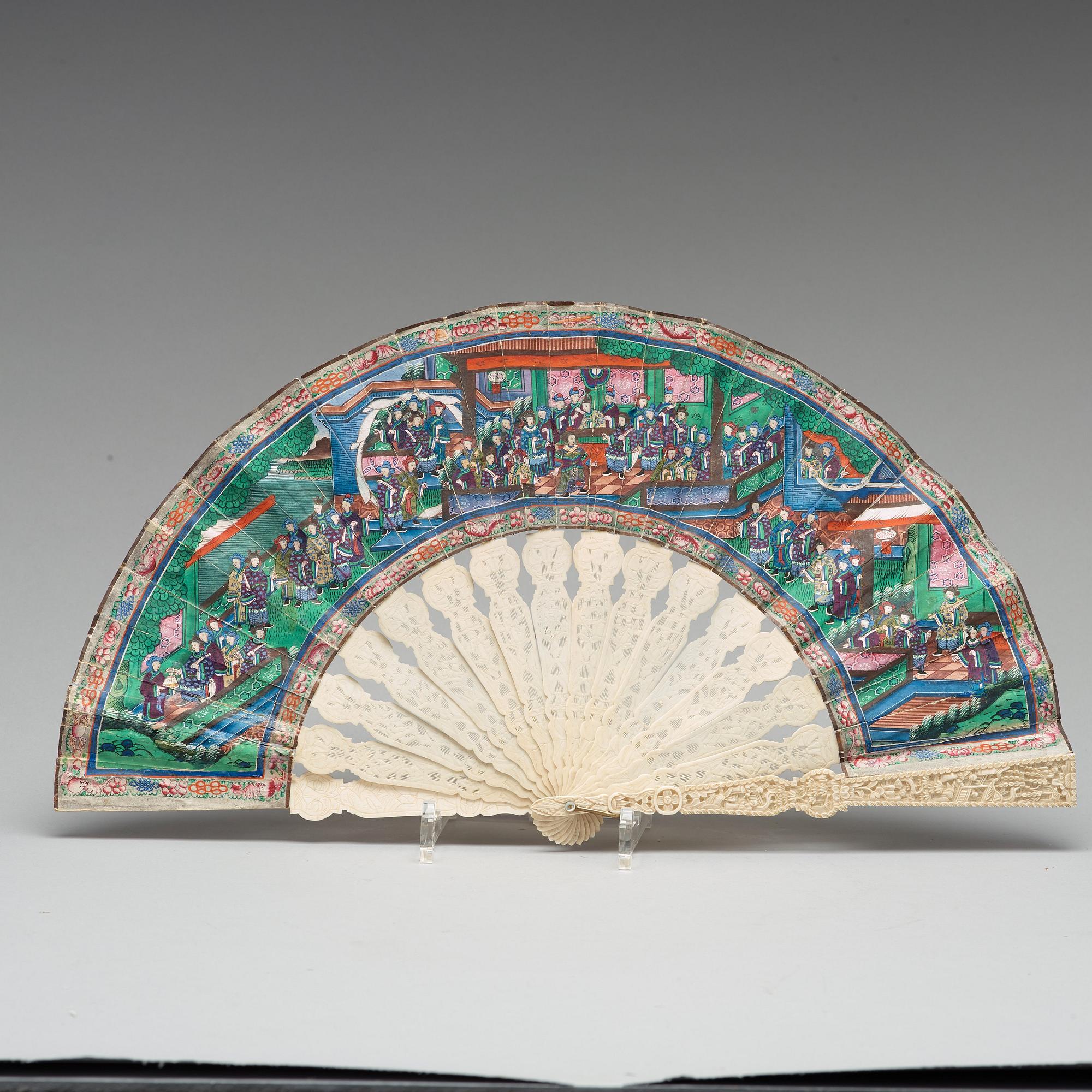 A Chinese fan, Qing dynasty, 19th Century.
