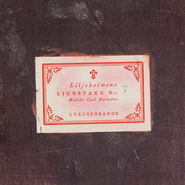 LJUSSTAKAR, 1 par, betsat trä, "Liljeholmens Nr 7", Carl Malmsten.