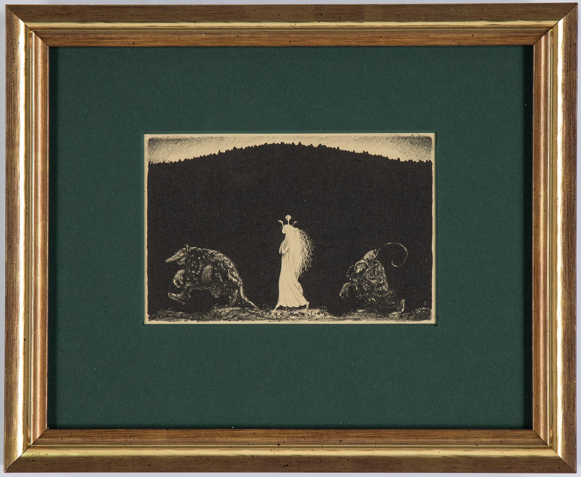 John Bauer, lithograph, from "Troll", 1915. Signed B in the print.